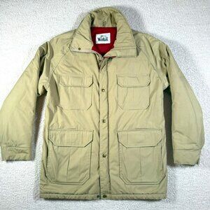 Woolrich‎ Mens Long Sleeve Chore Jacket Barn Coat Puffer Khaki Sz Large Outdoors